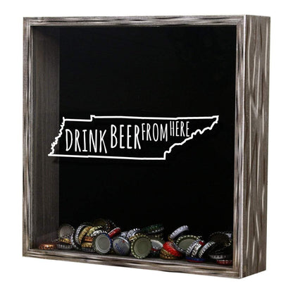 Tennessee Drink Beer From Here Beer Cap Shadow Box