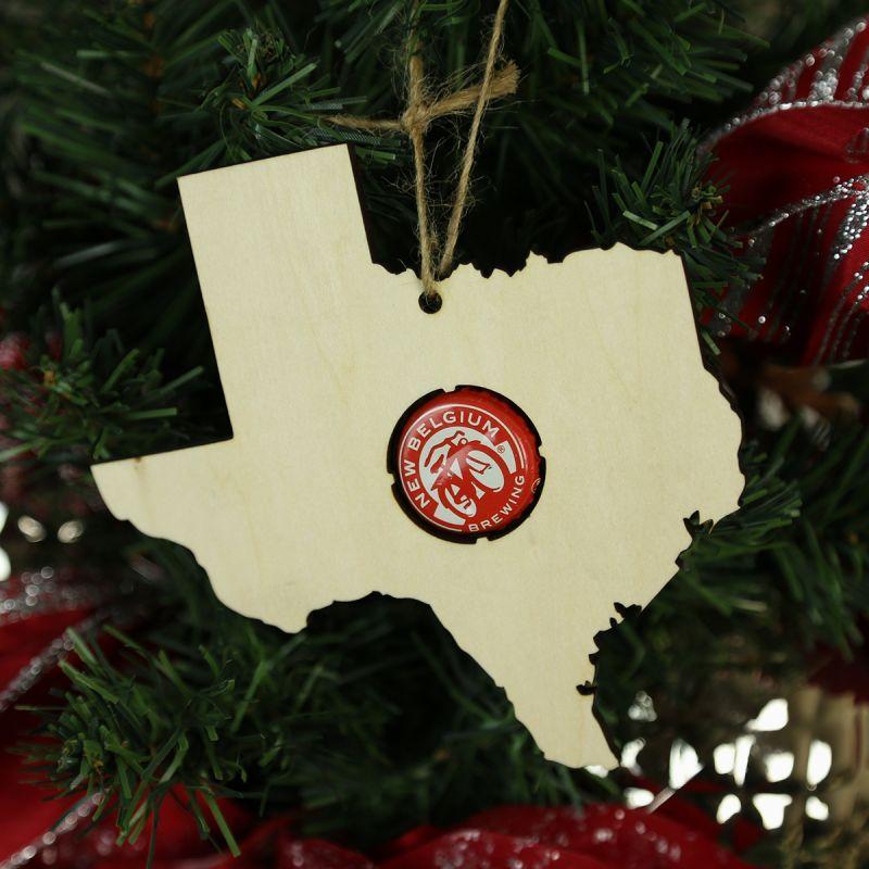 Texas Beer Cap Map Ornaments
