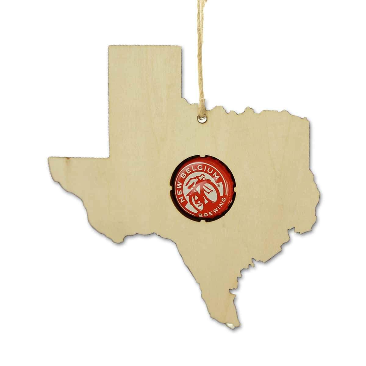 Texas Beer Cap Map Ornaments