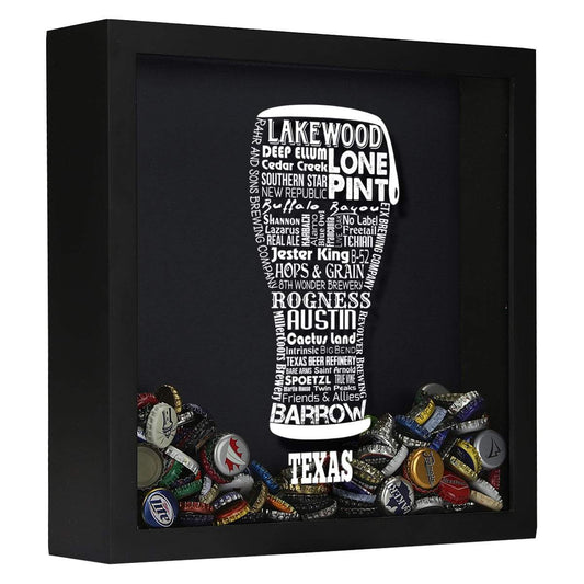 Texas Beer Typography Shadow Box