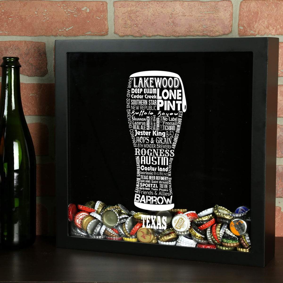 Texas Beer Typography Shadow Box