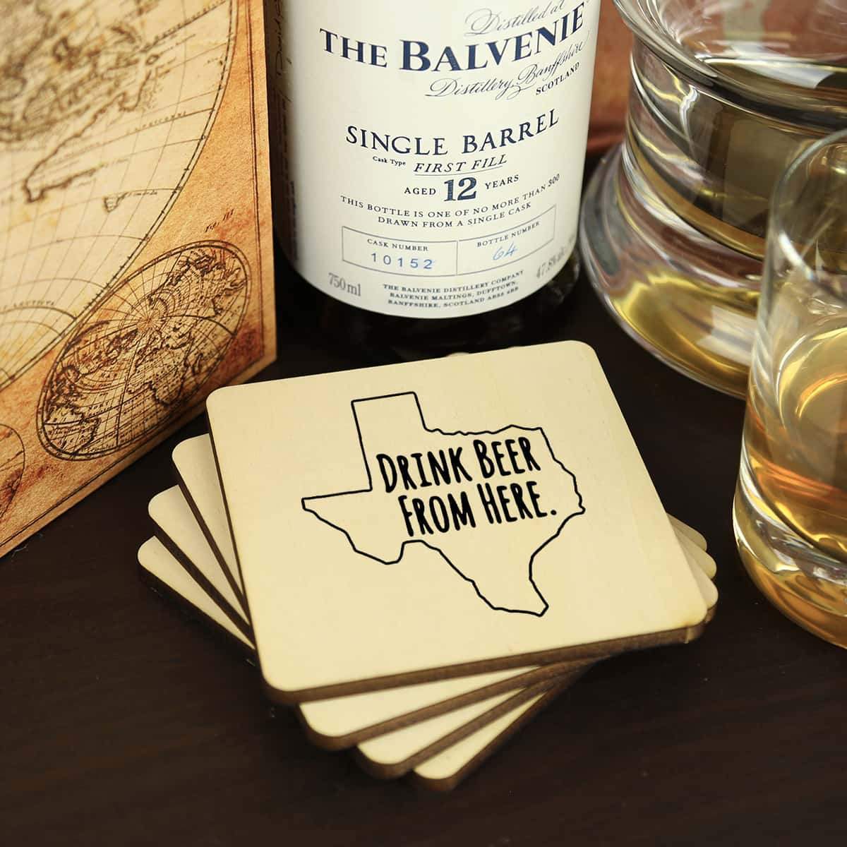 Texas Drink Beer From Here Coasters