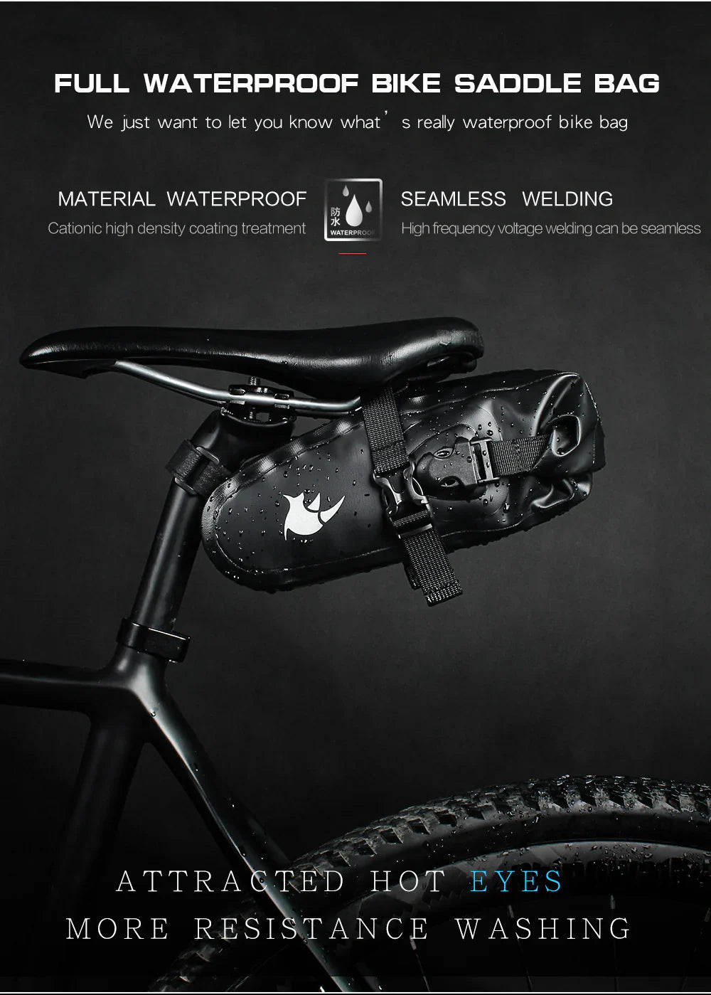 Rhinowalk Waterproof Bike Saddle Seat Bag 2.5L/4L-TF551-TF552