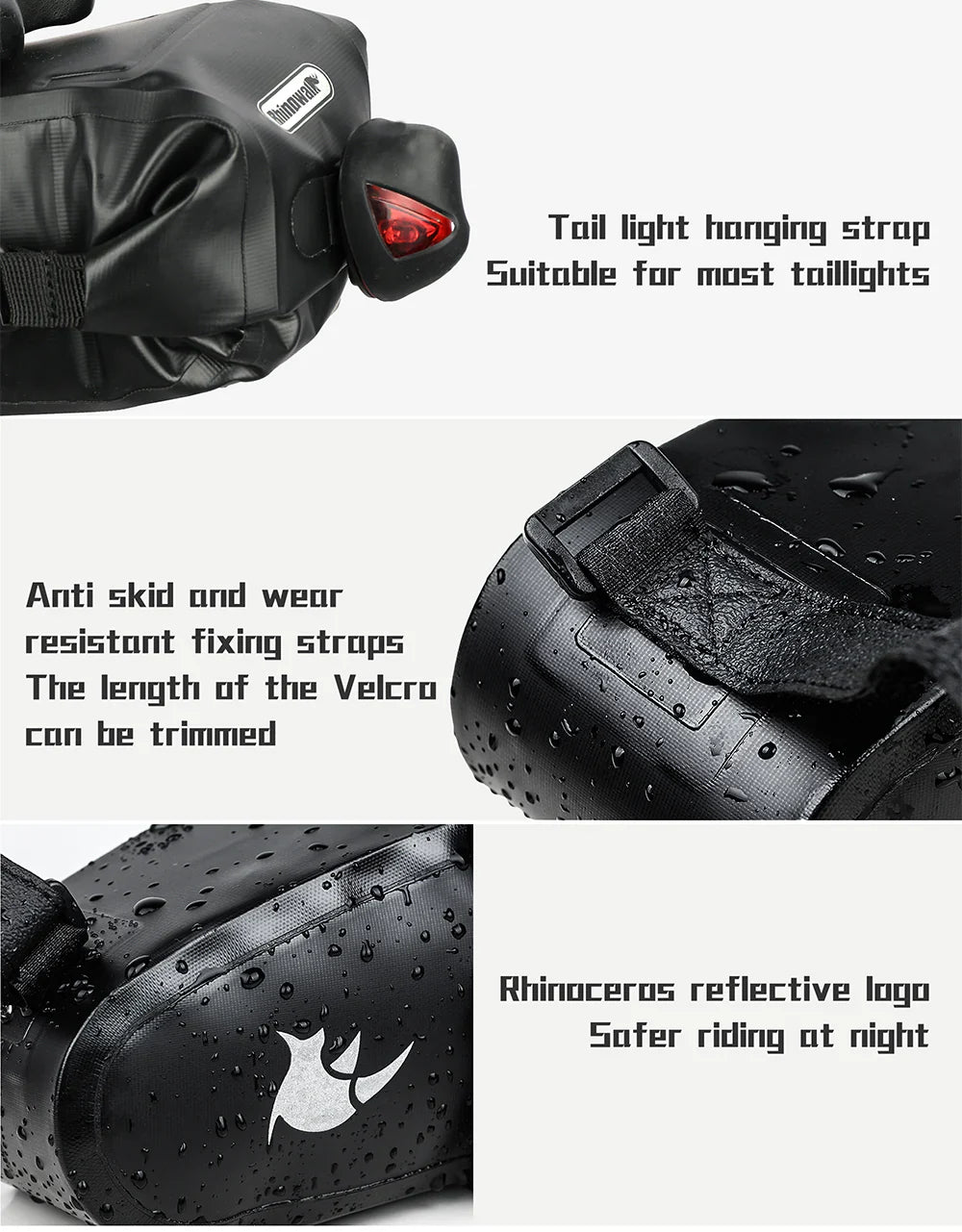 Rhinowalk Waterproof Bike Saddle Seat Bag 2.5L/4L-TF551-TF552