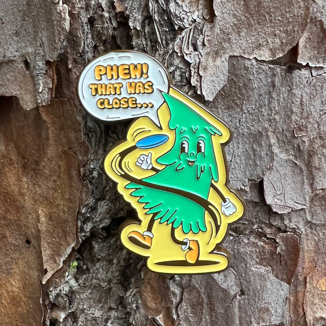 That Was Close Tree Disc Golf Pin