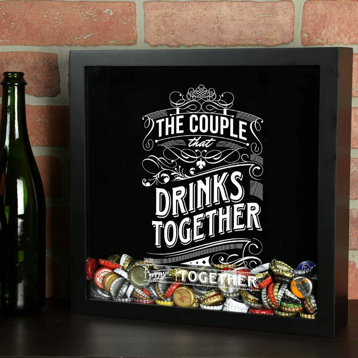 The Couple That Drinks Together Stays Together Shadow Box