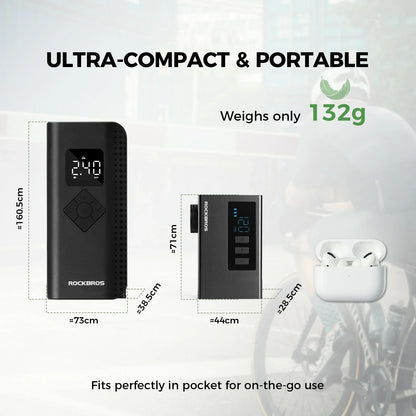 AS240 PRO Mini Electric Bike Pump with Gauge Max 120PSI