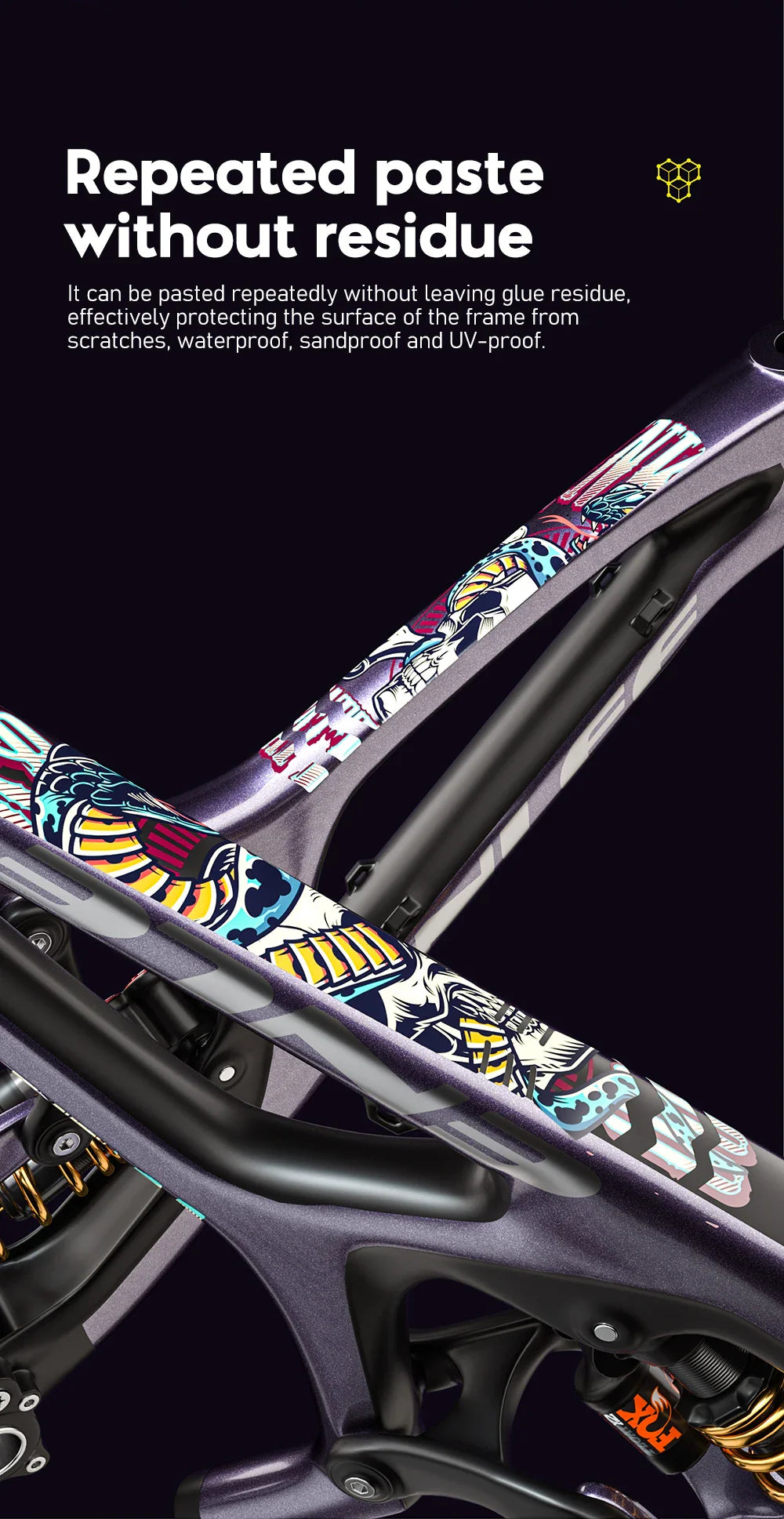 ENLEE TPU Bicycle Frame Protector Anti-Scratch Bicycle Protection Film Bike Protector Thick Sticker Strong Upgraded Material