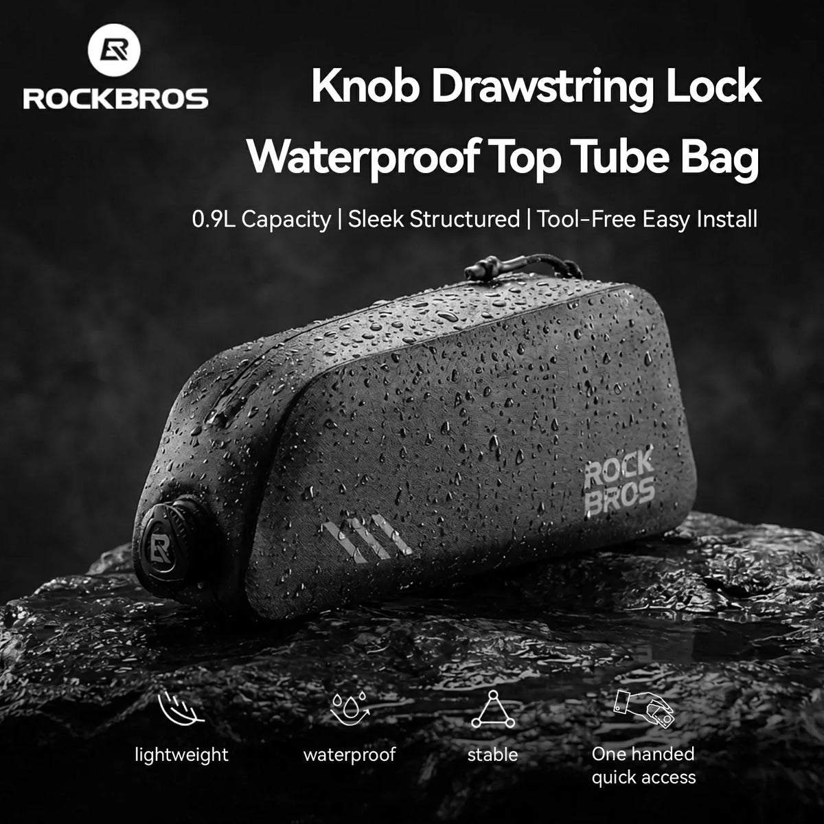 100% Waterproof Bike Frame Bag 0.9L