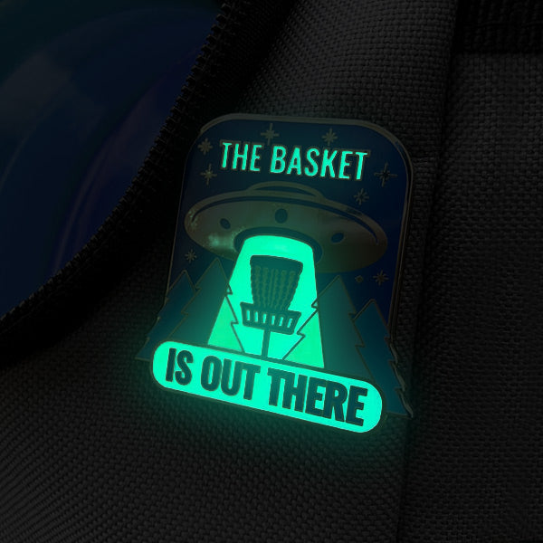 The Basket is Out There Disc Golf Pin