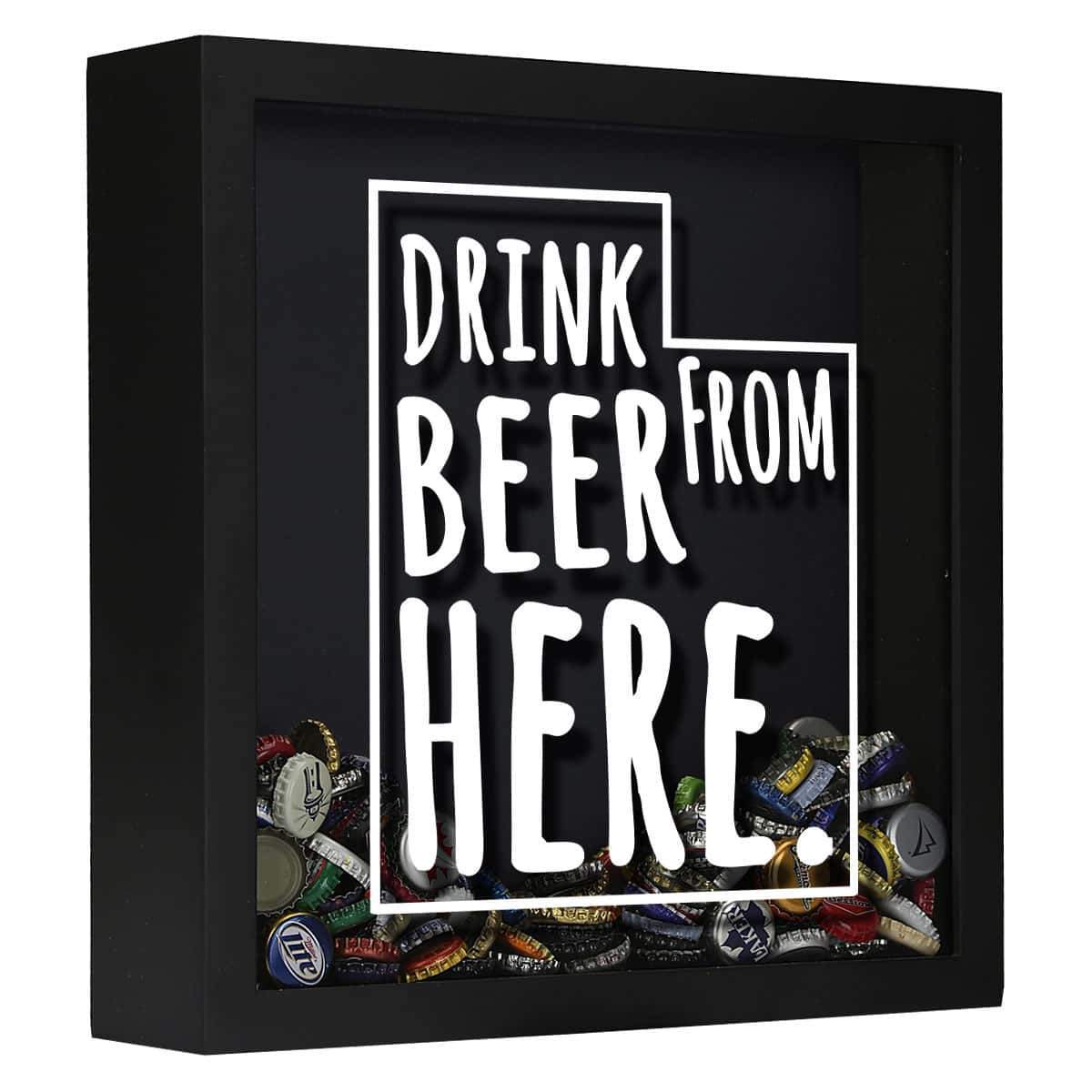 Utah Drink Beer From Here Beer Cap Shadow Box
