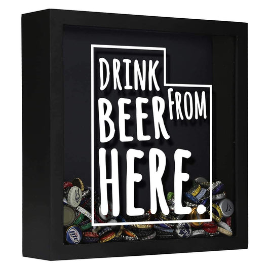 Utah Drink Beer From Here Beer Cap Shadow Box