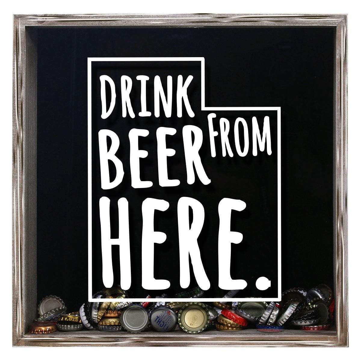 Utah Drink Beer From Here Beer Cap Shadow Box