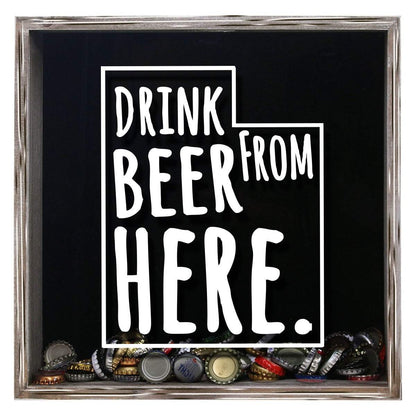 Utah Drink Beer From Here Beer Cap Shadow Box