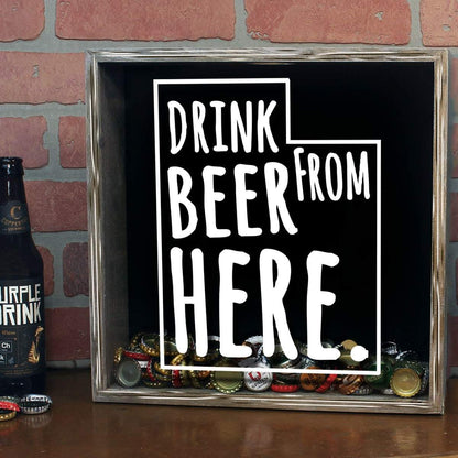 Utah Drink Beer From Here Beer Cap Shadow Box