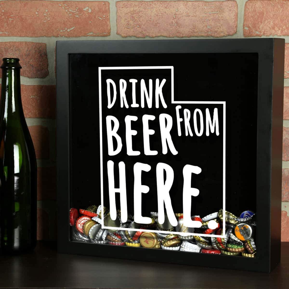 Utah Drink Beer From Here Beer Cap Shadow Box