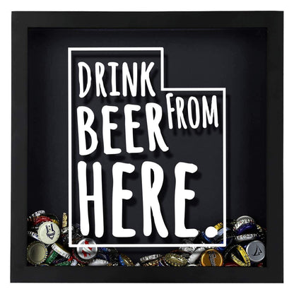 Utah Drink Beer From Here Beer Cap Shadow Box