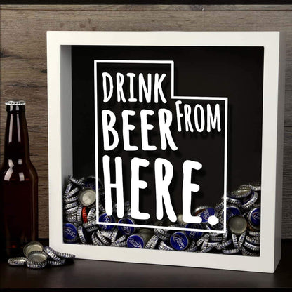 Utah Drink Beer From Here Beer Cap Shadow Box