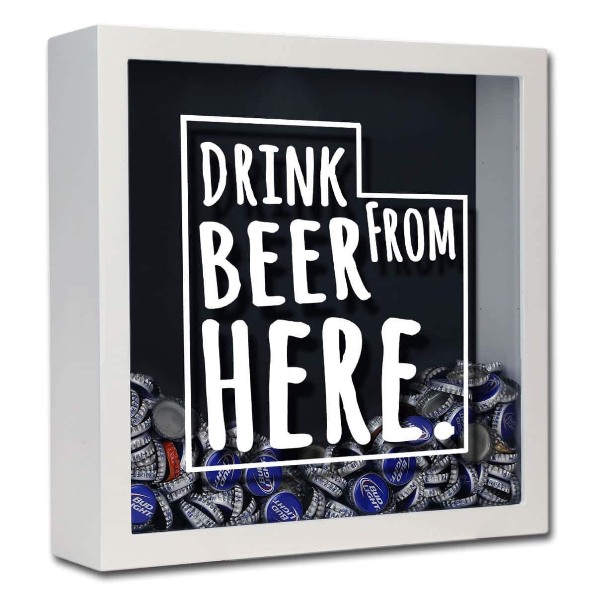 Utah Drink Beer From Here Beer Cap Shadow Box