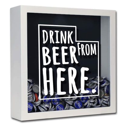 Utah Drink Beer From Here Beer Cap Shadow Box