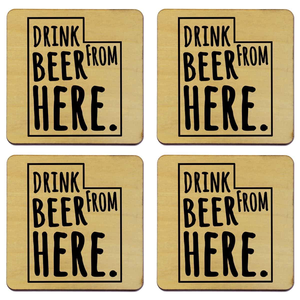 Utah Drink Beer From Here Coasters