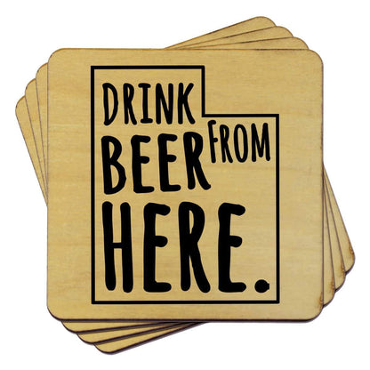 Utah Drink Beer From Here Coasters