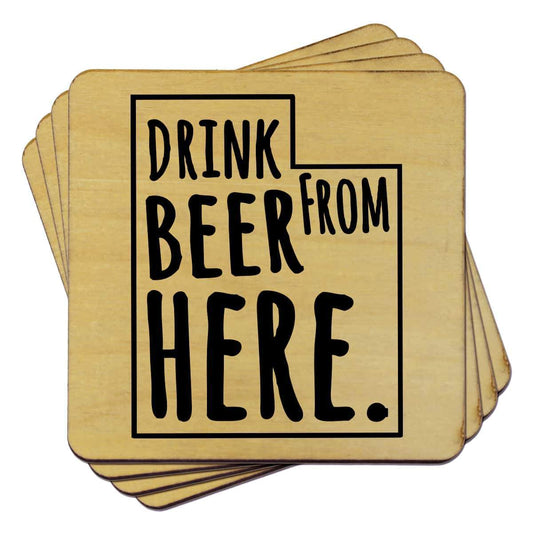 Utah Drink Beer From Here Coasters