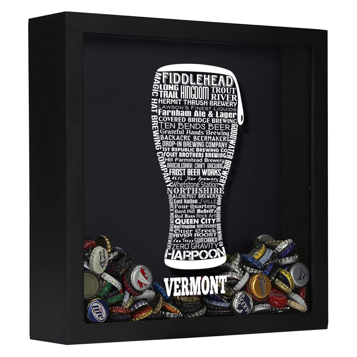 Vermont Beer Typography Shadow Box