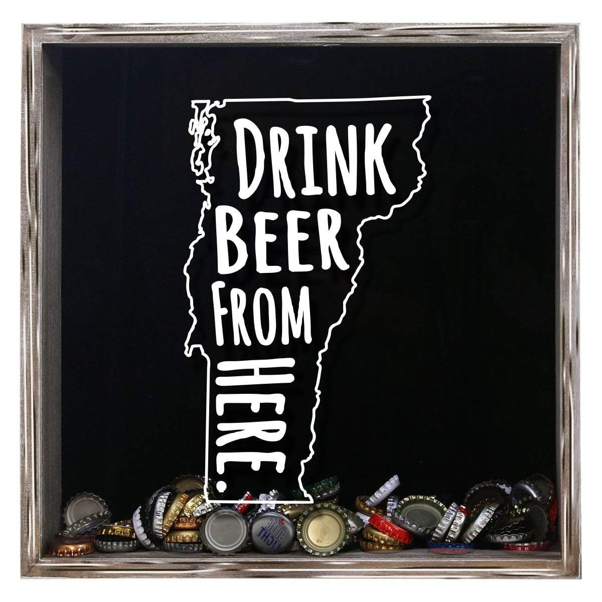 Vermont Drink Beer From Here Beer Cap Shadow Box