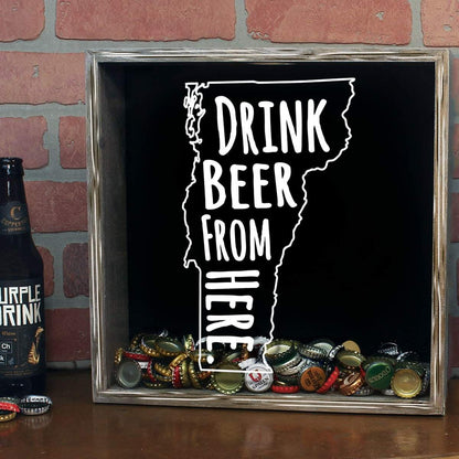 Vermont Drink Beer From Here Beer Cap Shadow Box