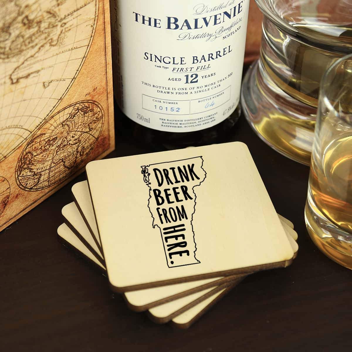 Vermont Drink Beer From Here Coasters