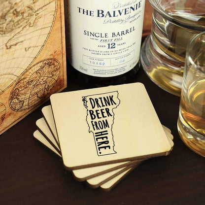 Vermont Drink Beer From Here Coasters