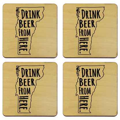 Vermont Drink Beer From Here Coasters
