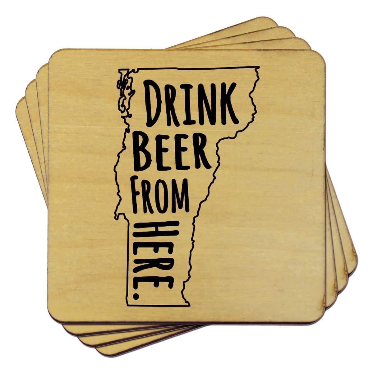 Vermont Drink Beer From Here Coasters