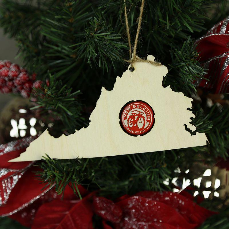 Virginia Beer Cap Map Ornaments