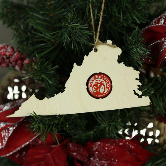 Virginia Beer Cap Map Ornaments