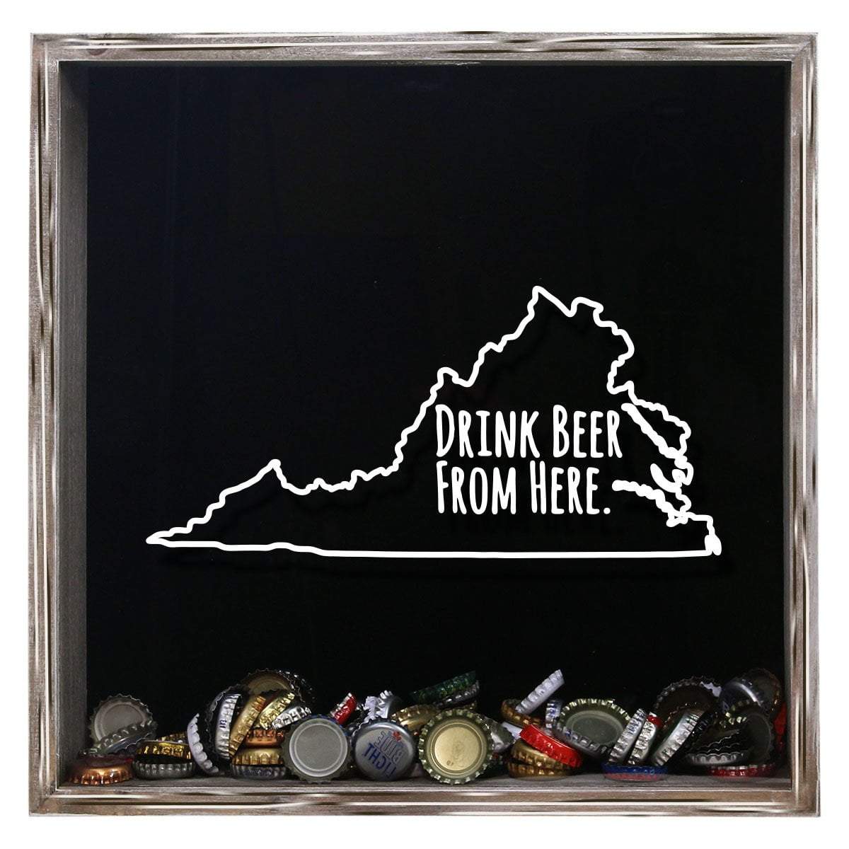 Virginia Drink Beer From Here Beer Cap Shadow Box