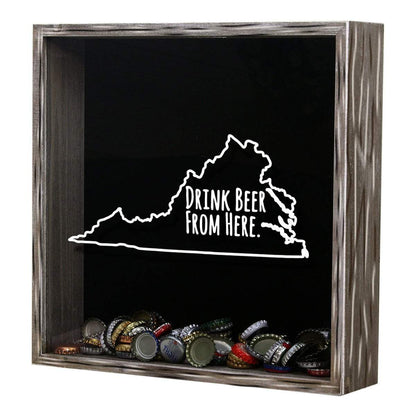 Virginia Drink Beer From Here Beer Cap Shadow Box