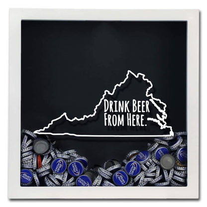 Virginia Drink Beer From Here Beer Cap Shadow Box