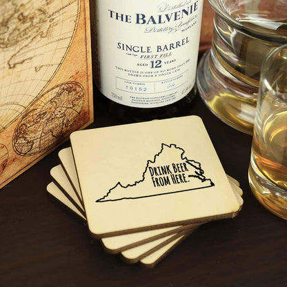 Virginia Drink Beer From Here Coasters