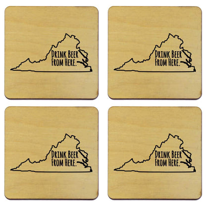 Virginia Drink Beer From Here Coasters