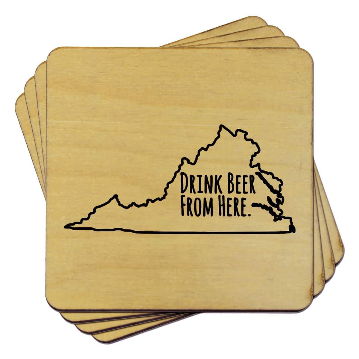 Virginia Drink Beer From Here Coasters