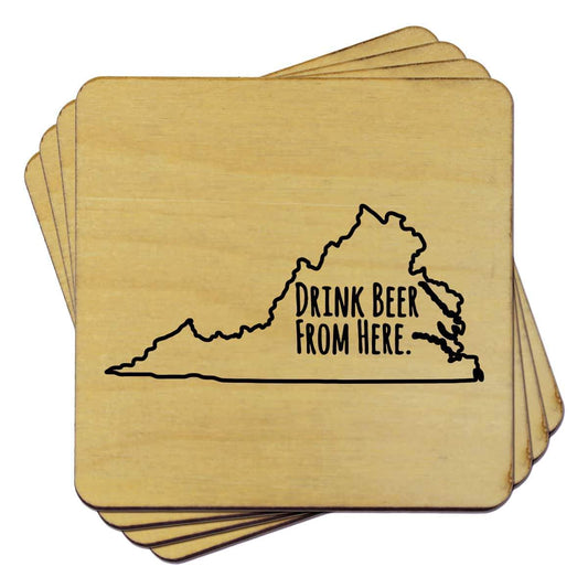 Virginia Drink Beer From Here Coasters