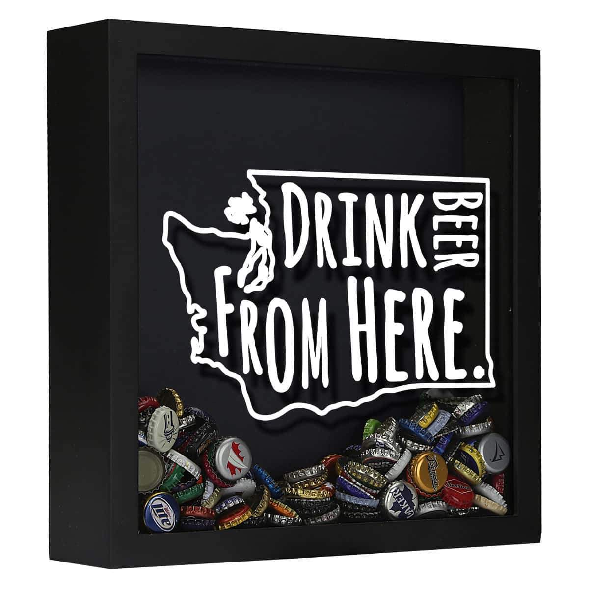 Washington Drink Beer From Here Beer Cap Shadow Box