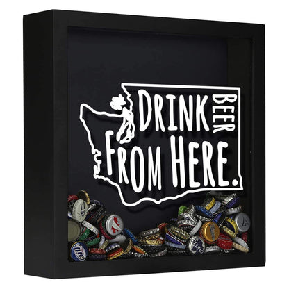 Washington Drink Beer From Here Beer Cap Shadow Box