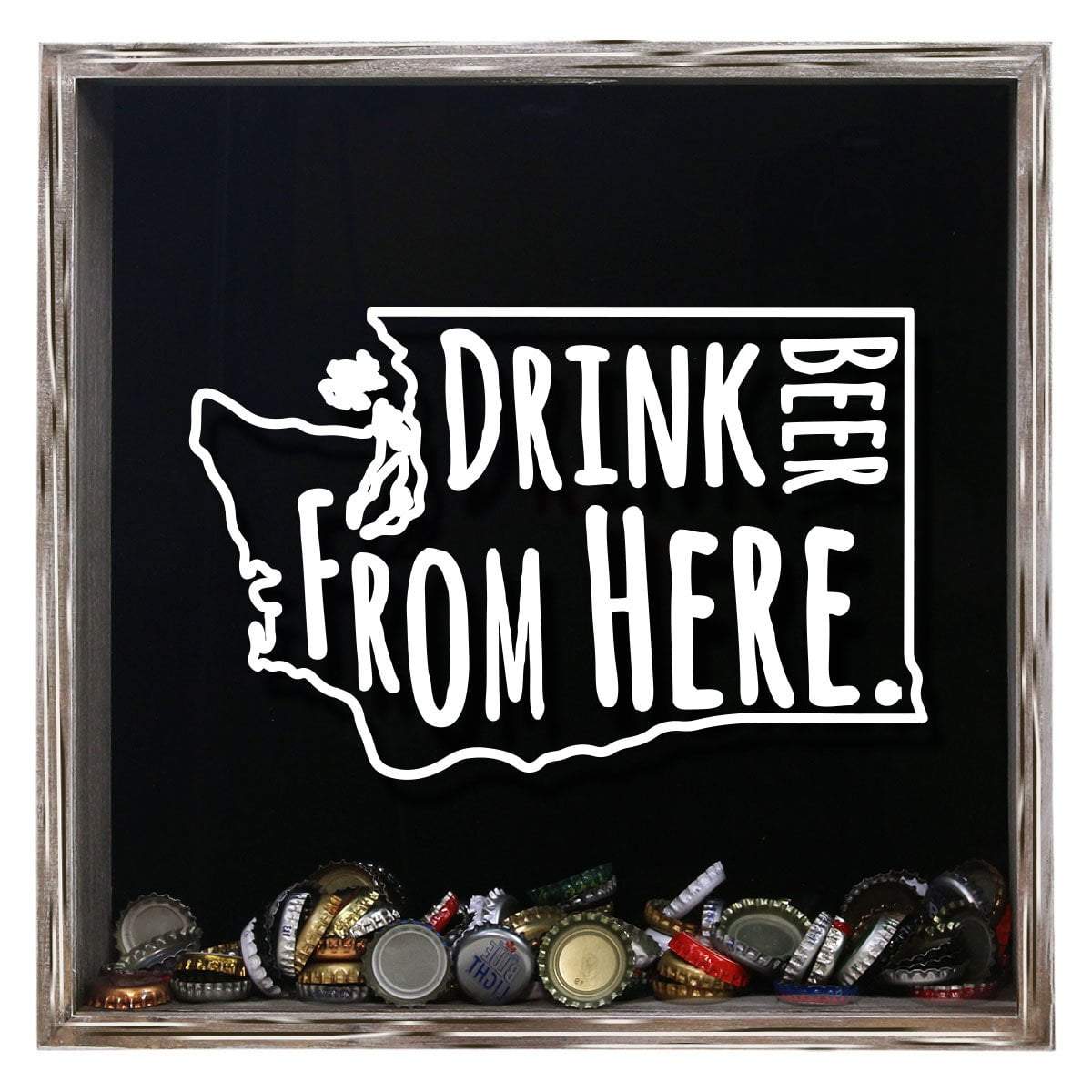Washington Drink Beer From Here Beer Cap Shadow Box