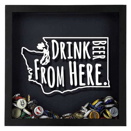 Washington Drink Beer From Here Beer Cap Shadow Box