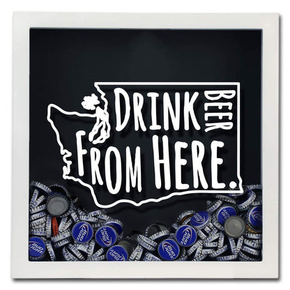 Washington Drink Beer From Here Beer Cap Shadow Box