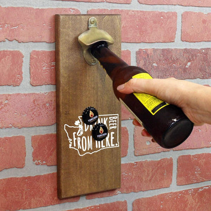 Washington Drink Beer From Here Cap Catching Magnetic Bottle Opener