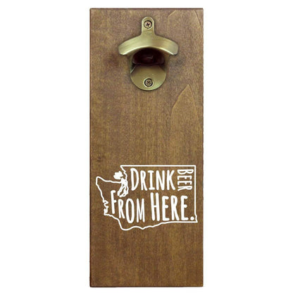 Washington Drink Beer From Here Cap Catching Magnetic Bottle Opener